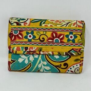Vera Bradley Provencal Euro Wallet Trifold Yellow Paisley Floral Cottage